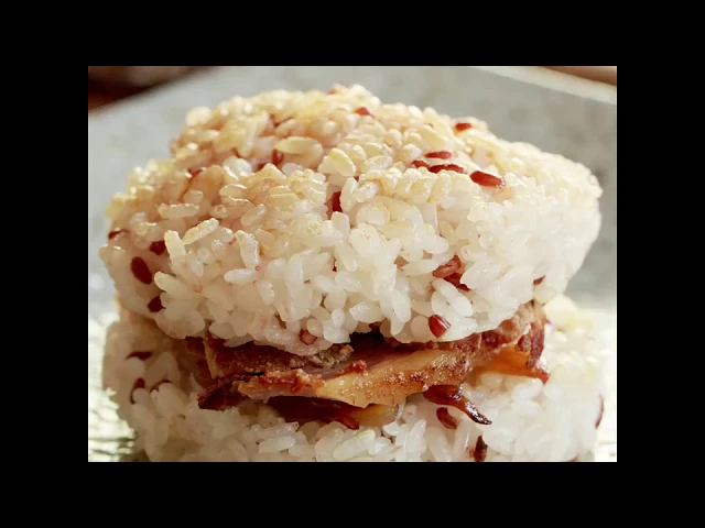【鹽麴肉米漢堡】salt yeast meat burger